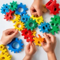Child exploring a gear activity wall at Koorooma Foundational Year 1