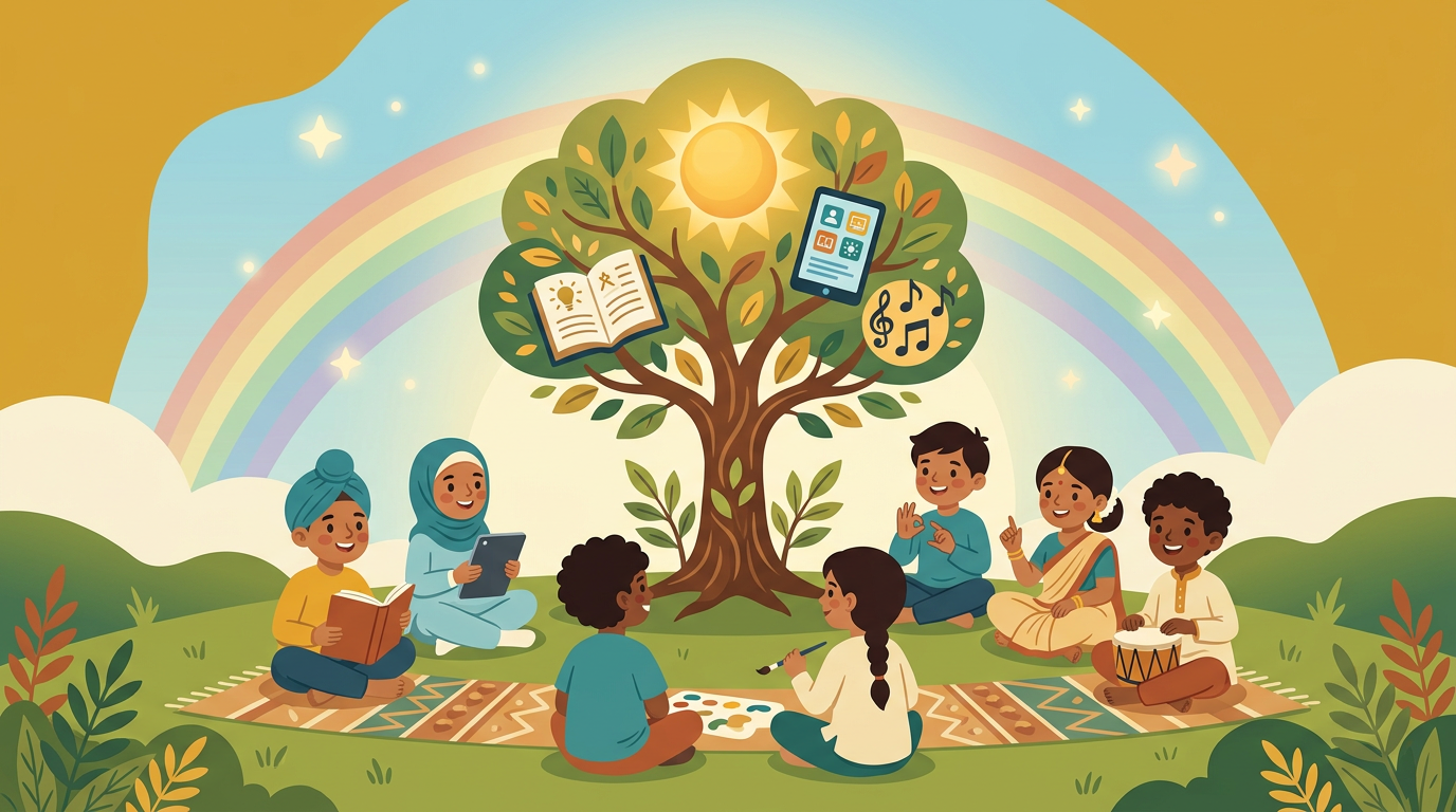 Illustration of inclusive, holistic learning and shared discovery